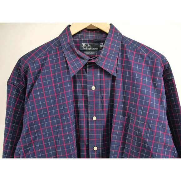 Polo Ralph Lauren Button Up XL Shirt Mens Purple Lowell Sport Long Sleeve‎ Check - Picture 2 of 6